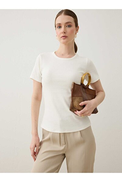 Refka Бавовняна футболка з коротким рукавом - Екрю -