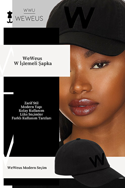 Weweus Γυναικείο Μαύρο Καπέλο Πολυτελείας με Κέντημα W - Η Επιλογή των Φαινόμ...