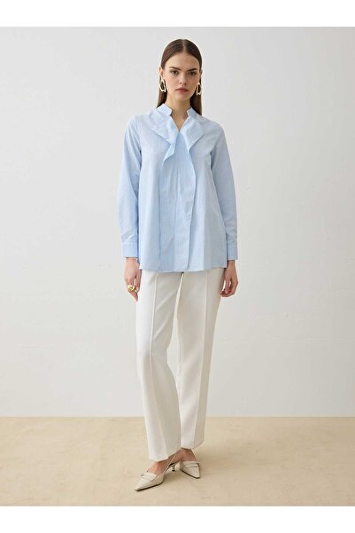 Refka Риза с детайлна яка - На сини райета