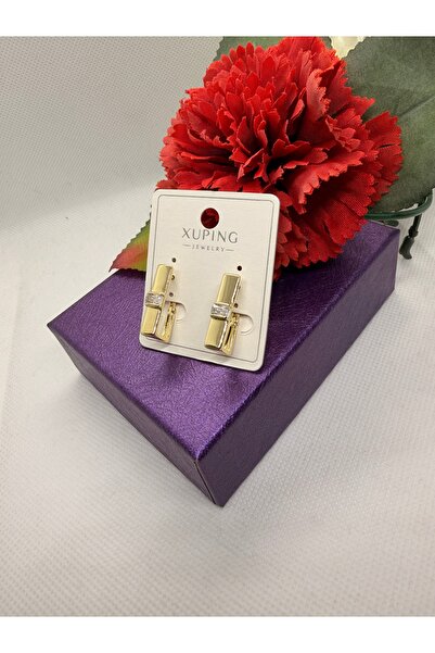 XUPING JEWELRY Jeweler's Series Baguette Zircon Stone Steel Earrings