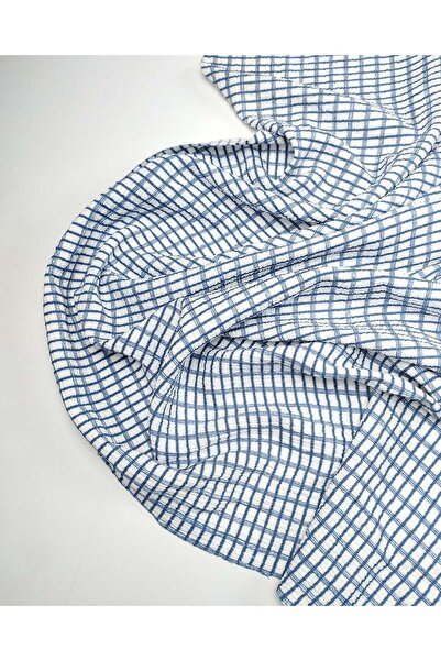 Kumaş Parça Тканина креп-джерсі синього та білого кольору, ширина: 160 см