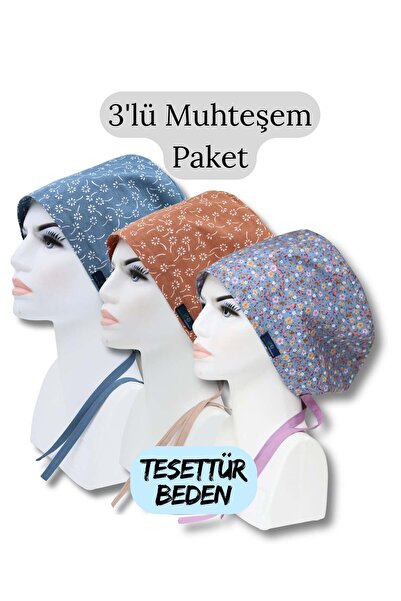 doktorbonem Tesettür Pachet de 3 piese superb, albastru Nazlı, maro Nazlı, fl...