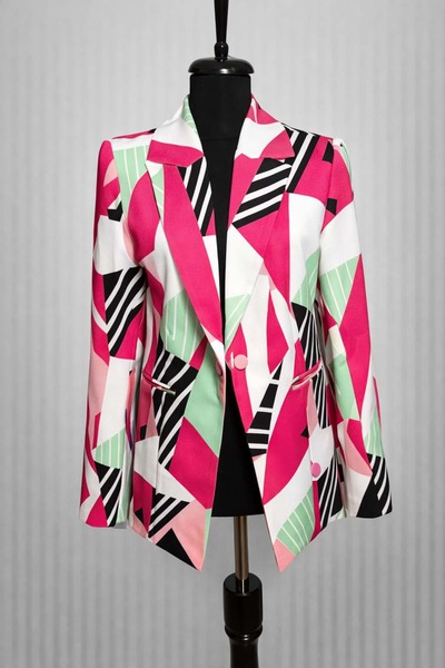 DANIELITE COUTURE Sacou Fuchsia Geometry