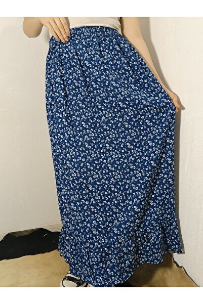 hoaryage Viscose Fabric Skirt with Elastic Waist and Single Layer Ruffles at ...