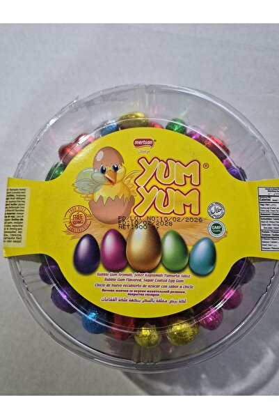 Mertsan YUM YUM BUBBLE GUM ŞEKER KAPLAMALI YUMURTA ŞEKİLLİ SAKIZ 300 ADET
