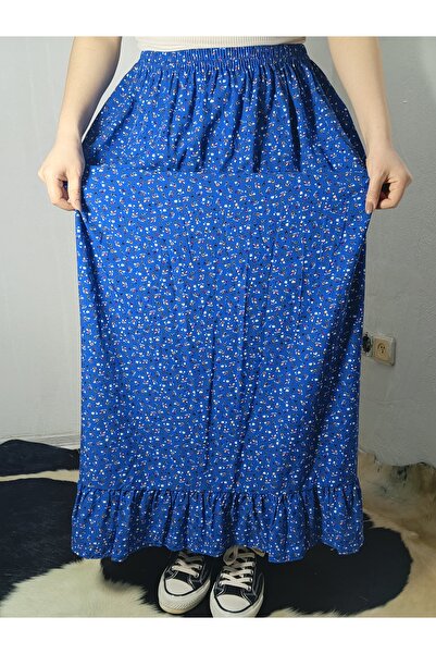 hoaryage Viscose Fabric Skirt with Elastic Waist and Single Layer Ruffles at ...