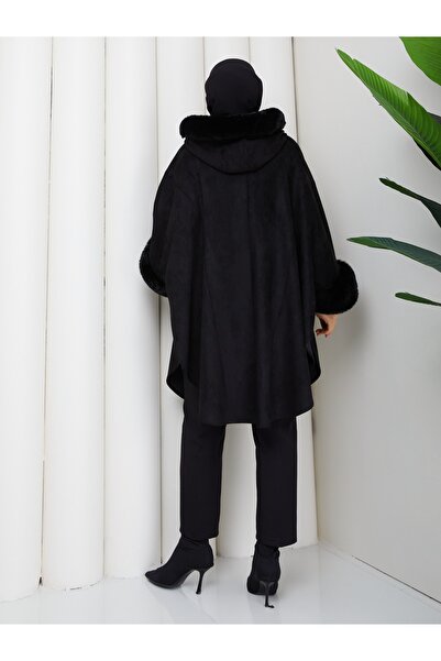 ŞEHRAZAT TESETTÜR ŞEHRAZAT KÜRKLÜ SÜET (NOBUK) PANÇO