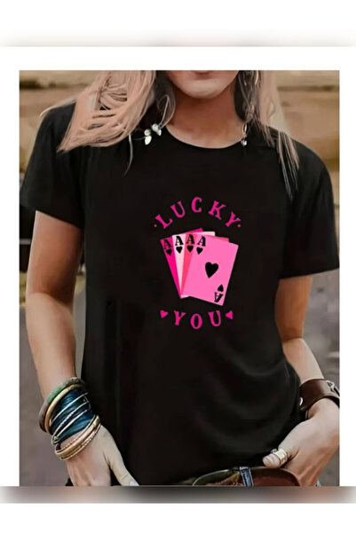 TİMİSİVA Unisex Oversized Printed Crew Neck Short Sleeve Black T-Shirt