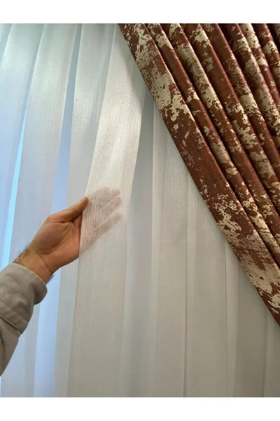 Brillant Off-White Diamond Tulle Curtain 1/3 Dense Pleat