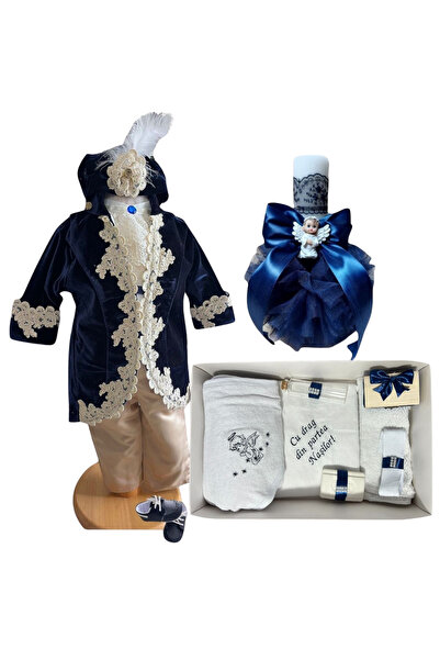 Your Baby Store Set complet botez baiat deosebit Fabian- bluemarin cu costuma...