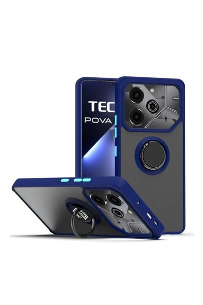 HANPORIUM حافظة متوافقة مع هاتف تكنو بوفا 6 برو مع حامل حلقي وحماية إضافية من...