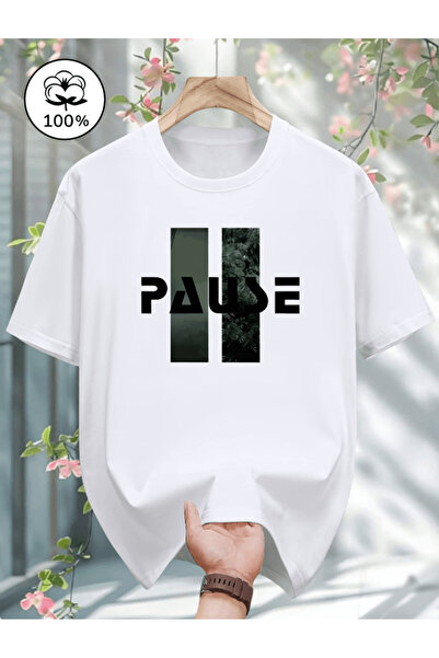 gencerco Μπλουζάκι με στάμπα Pause Design Premium Oversize