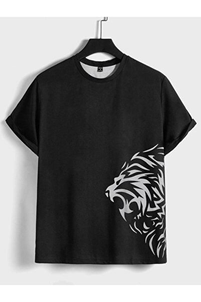 ZEMLİYA Υπερμεγέθες μπλουζάκι με στάμπα σε μαύρο χρώμα, καλοκαιρινό, τάση της...