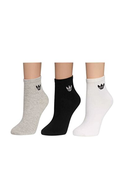NoNameStore7 ADIDAS-Men's socks, ankle length, 3 pairs, White, Grey, Black, S...
