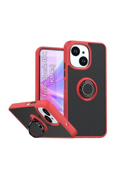 HANPORIUM Tecno Spark 40C Compatible Case with Ring Stand Extra Shock Protect...
