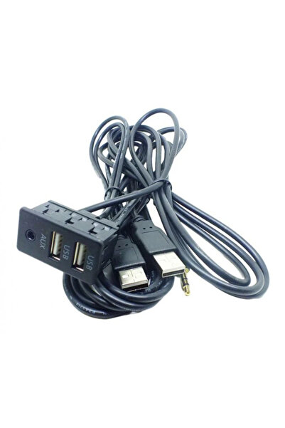 OEM Modul panou auto 1x Jack 3.5 mm stereo mama + 2x USB-A mama la Jack 3.5 m...