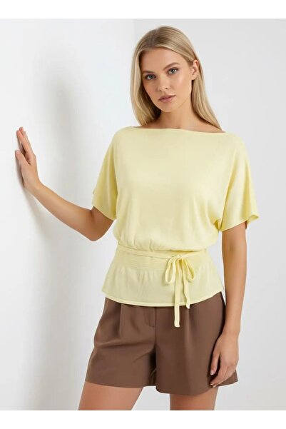 Park Karon Women's Boat Neck Gipeli Bat Sleeve Viscose Trik Sweater 12466.Vrt