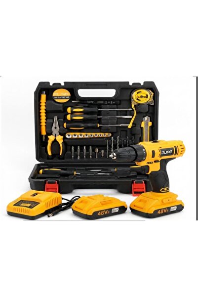 SimpluAcasa Drill and Screwdriver Machine (Drill) 48V, Complete Set with 2 Ba...