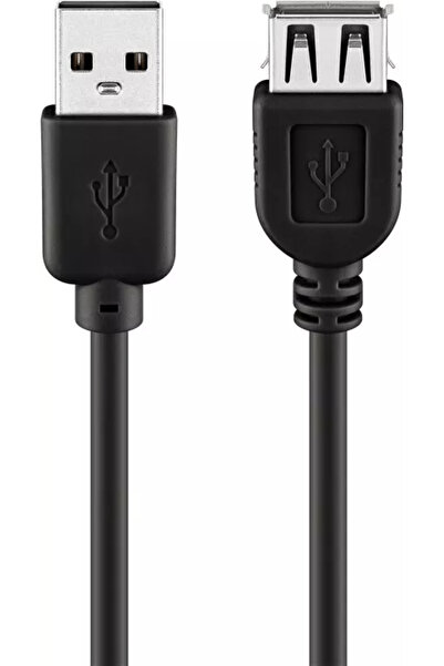 OEM USB 2.0 cable USB A socket - USB A plug 5m black Copper wires Goobay