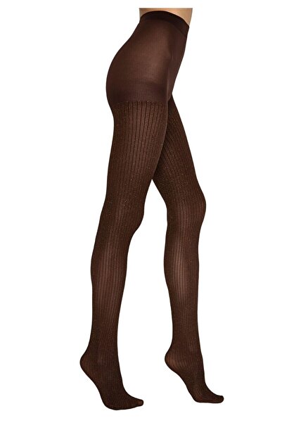 Penti Прекрасни чорапогащи 70 DEN – с блестящ рипсен десен, кафяв цвят