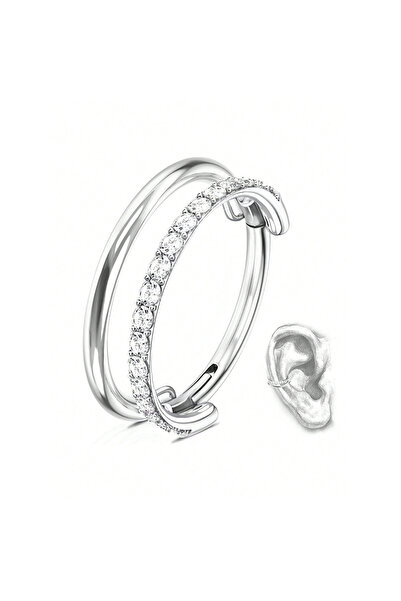 Choice1 Ears 16G 1.2x10mm Earrings C 1pcs Double-Hoop Cartilage Earring Diamo...