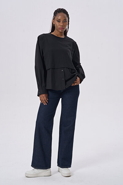 HANIQA Bluză elegantă casual cu design modern, bluză stratificată