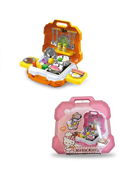 Bionic مجموعة هيلو كيتي للأطفال للعب في المطبخ مع حقيبة حمل - مجموعة طهي للعب...