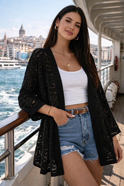 FİFTY ONE Summer Thin Knit Loose Kimono Cardigan