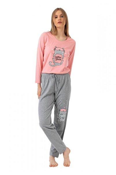 VİENETTA Women's long-sleeved pajamas and long pants, Together Forever print,...