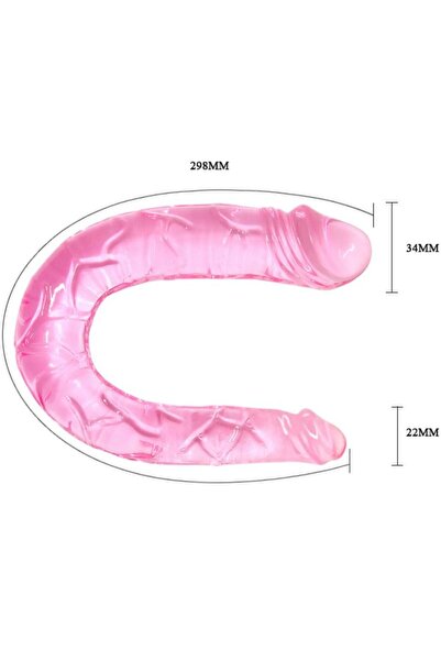 BAILE Dildo Dildo Anal Vaginal, 30.5 cm, TPR, Textură Reliefată, Waterproof, Roz