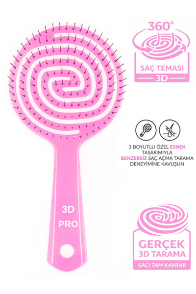 SheMask Tarak 3D Pro Saç Fırçası ve Tarak Seti Saç Şekillendirme Seti Mucizev...