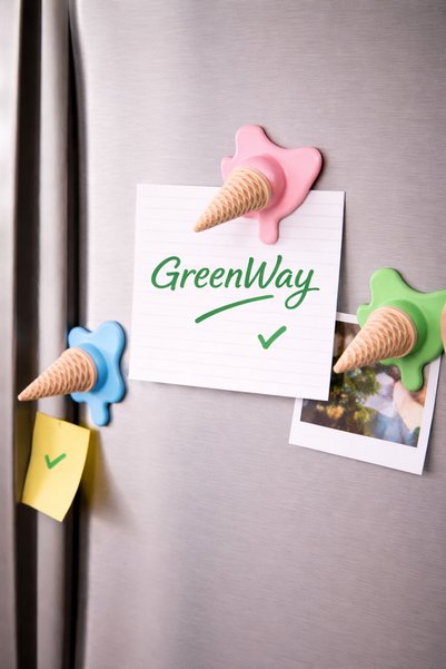 GreenWay3D 3’lü Dondurma Magnet Seti Dekoratif Buzdolabı Mıknatısı Not Tutucu...