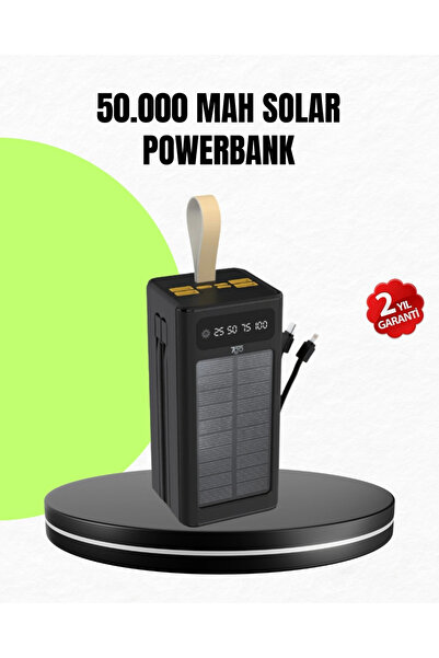 Universal Güneş Enerjili Powerbank Dijital Göstergeli Taşınabilir Güç Kaynağı