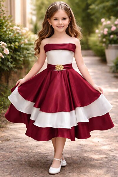 Marllow Girl's Dress in Two Colors, Very Beautiful, Olive and Ivory.