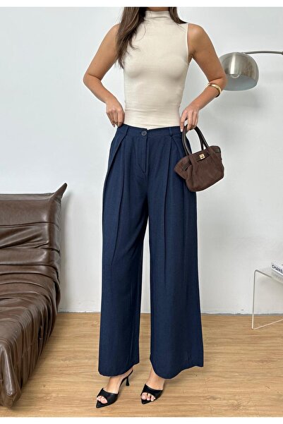 QUASAR Fashion New Season Linen Fabric Front Detail Bridged Buttoned Wide Leg...