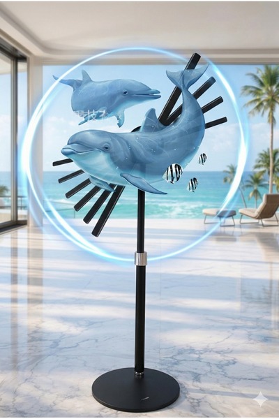 Grand City Media ستاند مع مروحة هولوجرام 3D