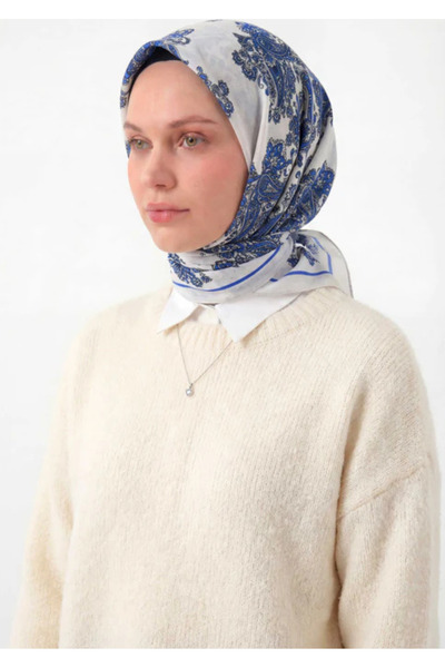 Silk Home Φουλάρι Βισκόζης Βελόρα Τεσσάρων Εποχών Μπαρόκ με Φλοράλ Σχέδιο Ανο...