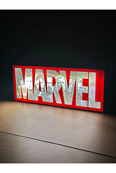 Storm3D MARVEL LOGO/ IŞIK KUTUSU /MASA DEKORU AYDINLATMA LİTHAPHONE SİLÜETLİ