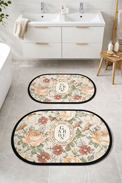 Nihai Ev Dijital Kaymaz Yıkanabilir Home İkili Banyo Paspası Banyo Halısı Ban...