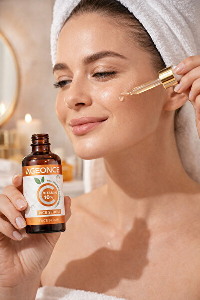 AGEONCE Vitamin C 10% Face Smoothing Serum-50ml, Brightening & Skin Smoothing Solution for Radiant