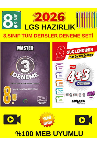 Ankara Yayıncılık Okyanus Master 8.Sınıf LGS Tüm Ders 3 Deneme+Ankara Güç.8.S...