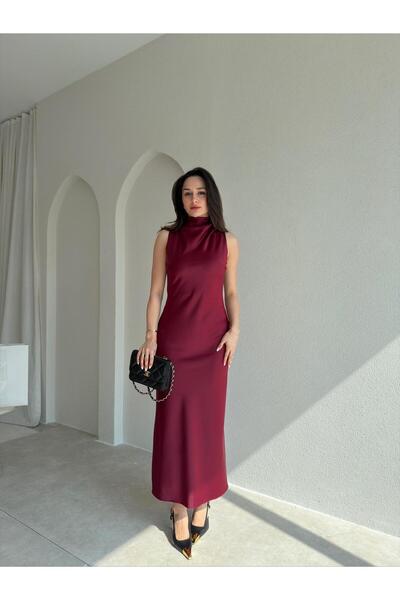 Mooi Butik Godwin Maxi Dress 6493 - Burgundy