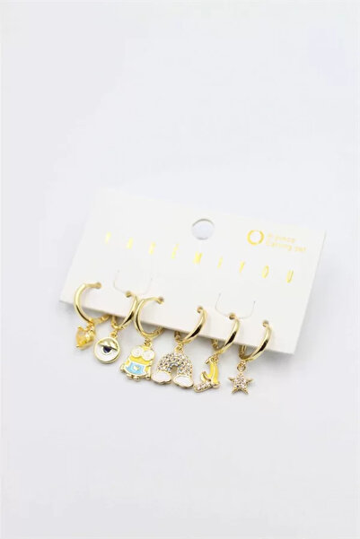 OEM Colorful stone set earrings - gold