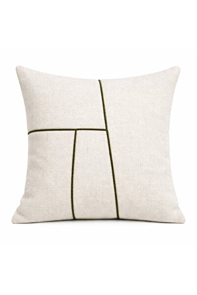 OEM Decorative Pillowcase, Modern Geometric Pattern, White - 45x45 cm