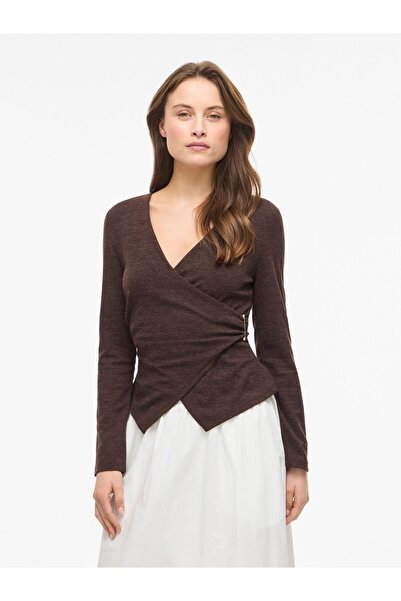 VILA Oberteil mit langen Ärmeln VIANNI V-Ausschnitt