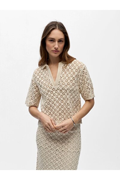 Object T-Shirt Gestricktes Häkel