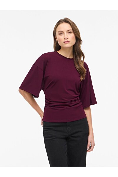 VILA Oberteil mit kurzen Ärmeln VISAGA Rundhals