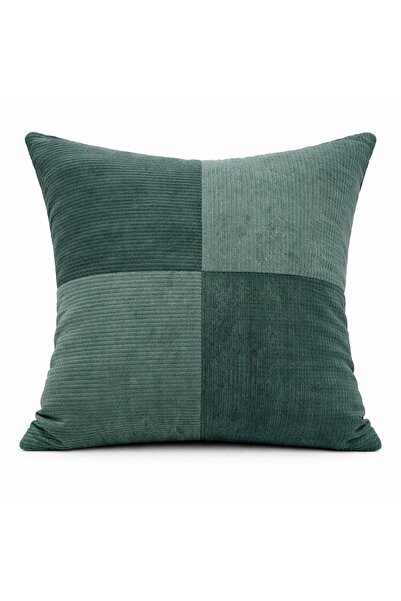 OEM Decorative Pillowcase, Textured Patchwork Pattern, Green - 45x45 cm