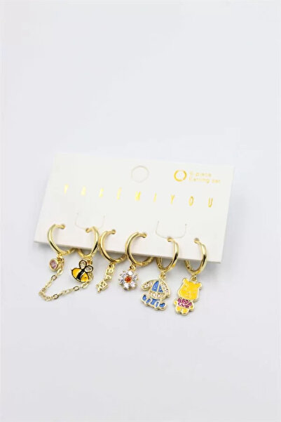 OEM Colorful stone set earrings - gold