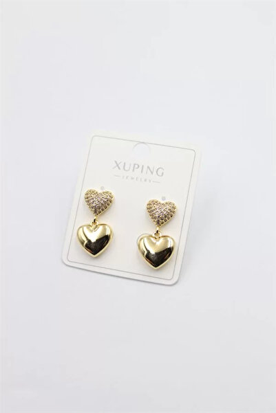 OEM Heart Earrings with Stones - Gold